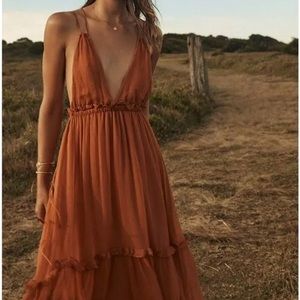 Free People Shona Joy Victoria Plunge Midi Dress